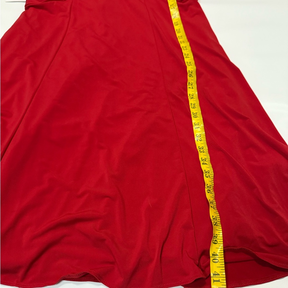 Alfred Angelo NWT Elegant Red A-line flowy midi dress in size 16 - Picture 5 of 14